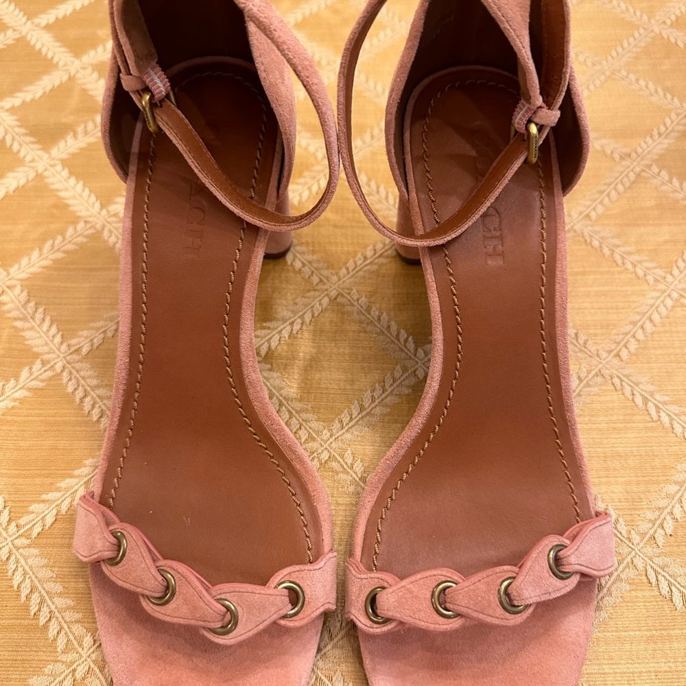 Coach Pink Suede Leather Sandals